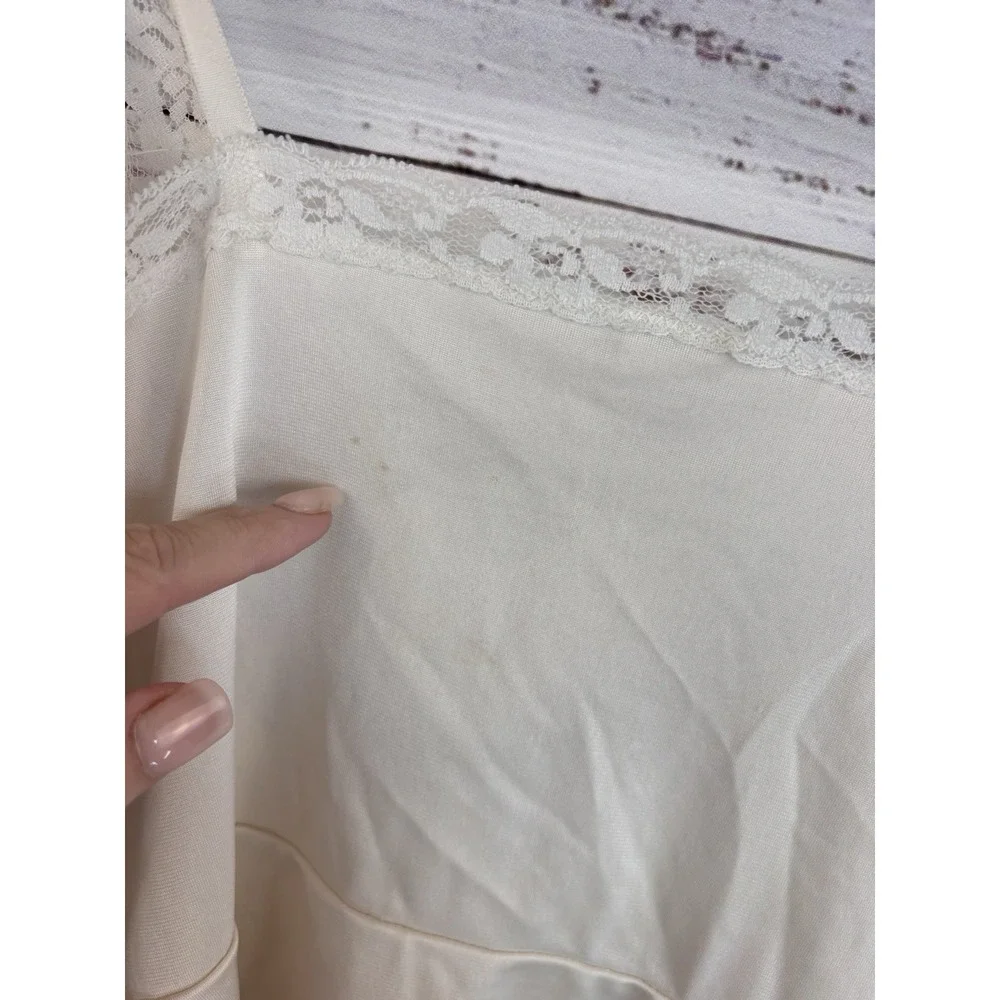 Vintage Camisole w/  Hidden Travel Passport Pouch Sliperfection Ivory Silky Lace